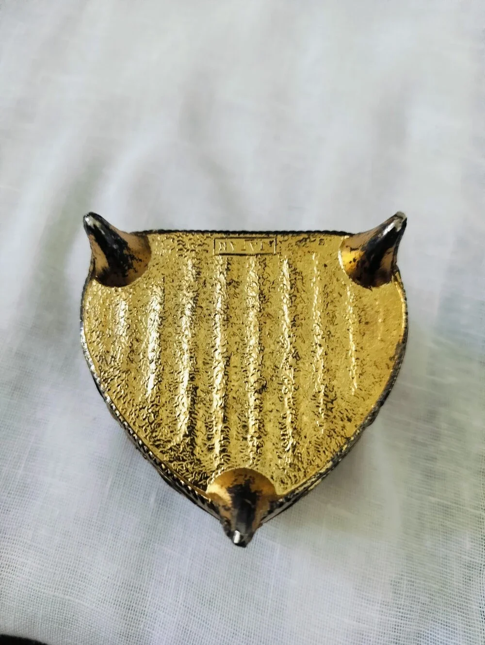 Vintage Heart Shaped Trinket Jewelry Music Box Ornate Metal Bird Japan